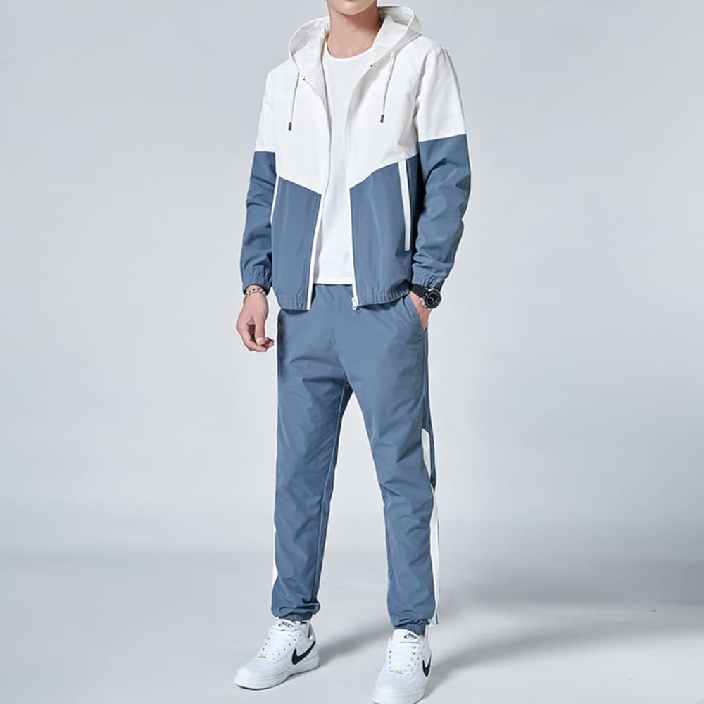 Amazon.com: Floette Men Retro Windbreaker Track Suit Track